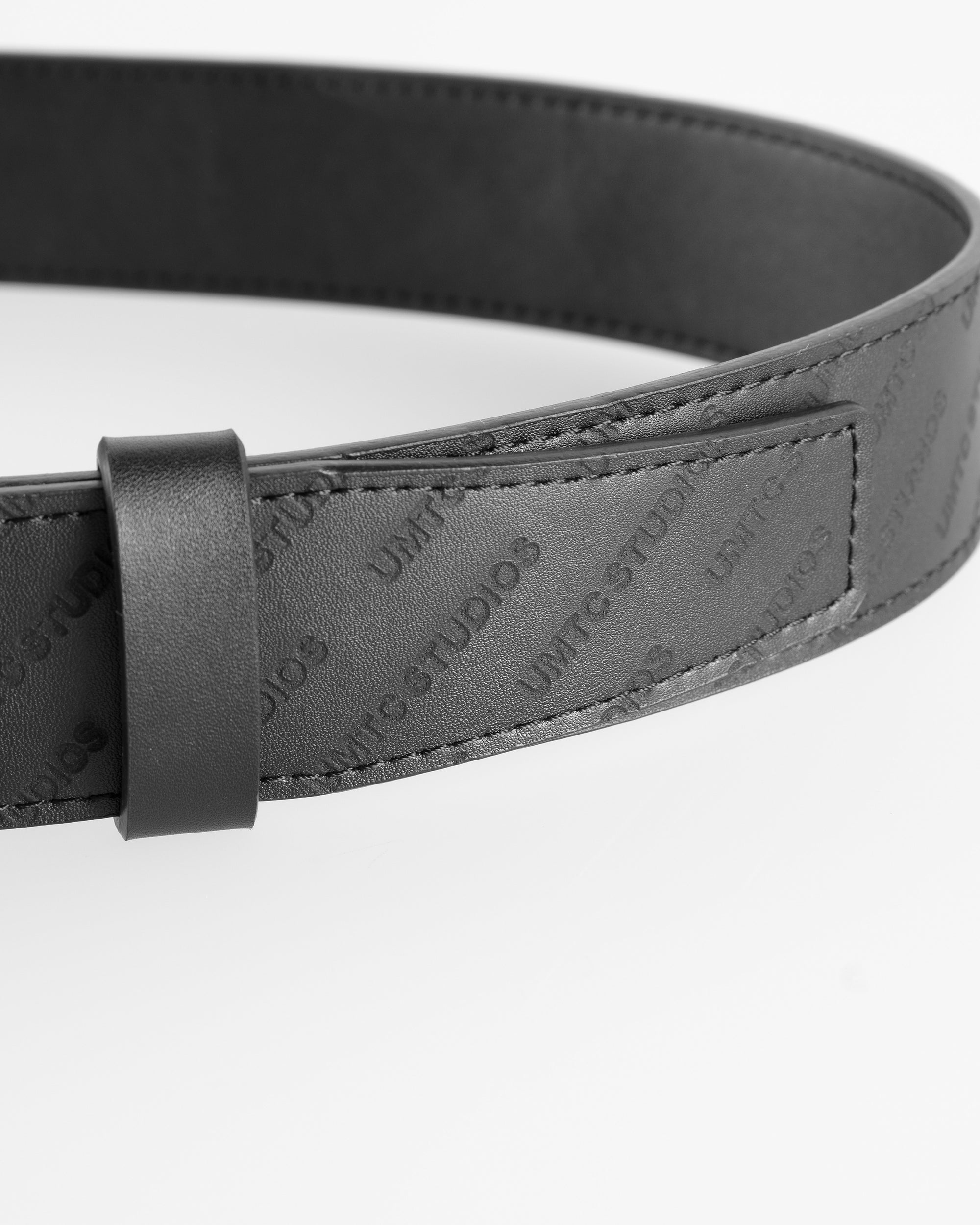 Vegan Leather Monogram Belt (black)