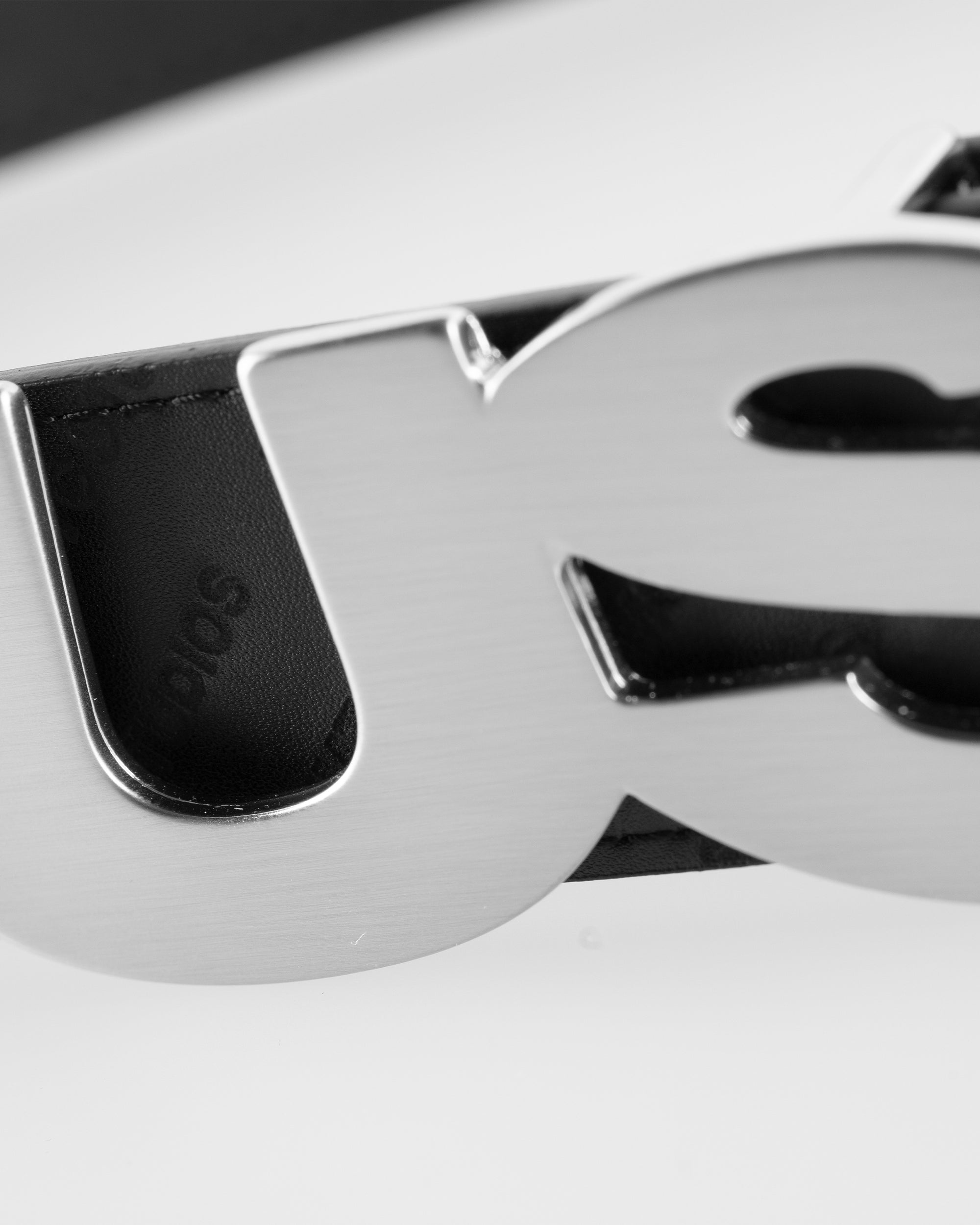 Vegan Leather Monogram Belt (black)