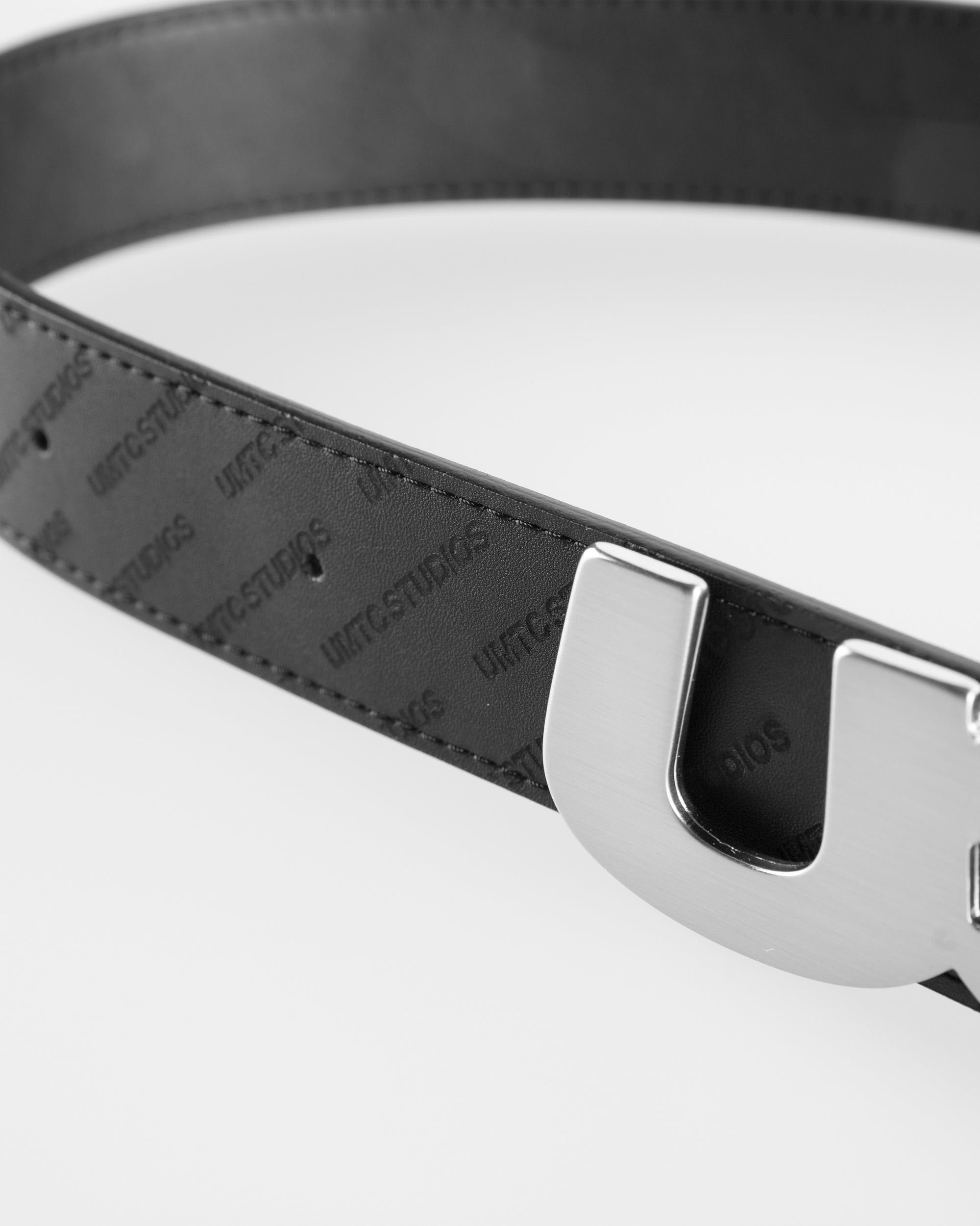 Vegan Leather Monogram Belt (black)