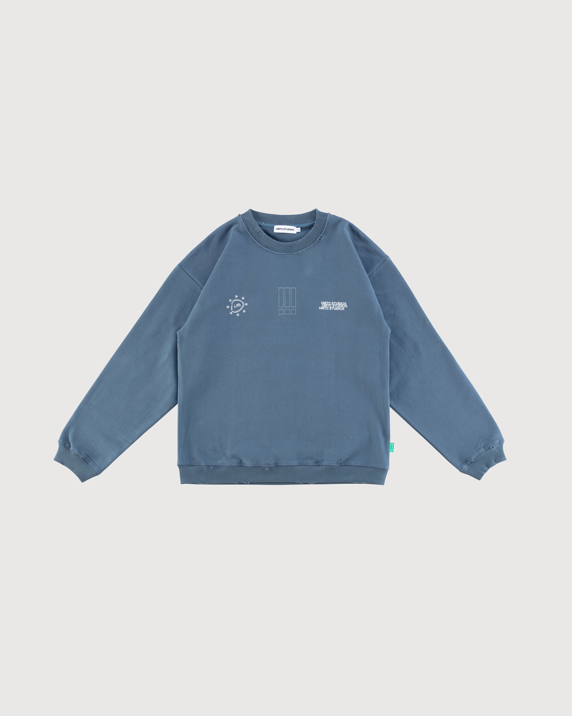 Distressed US Crewneck (ocean)