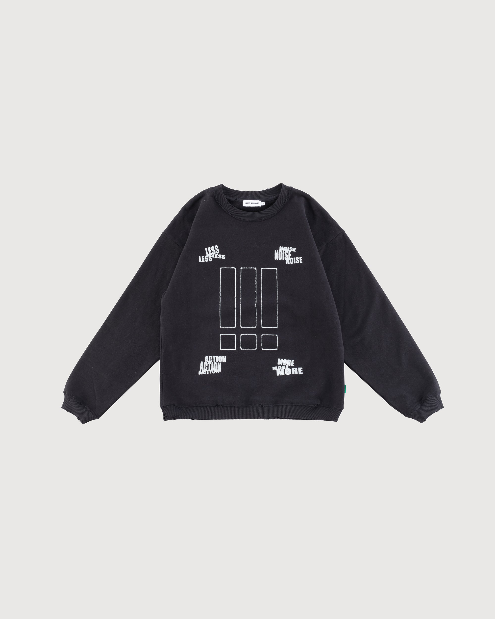 Distressed Action Crewneck (black)