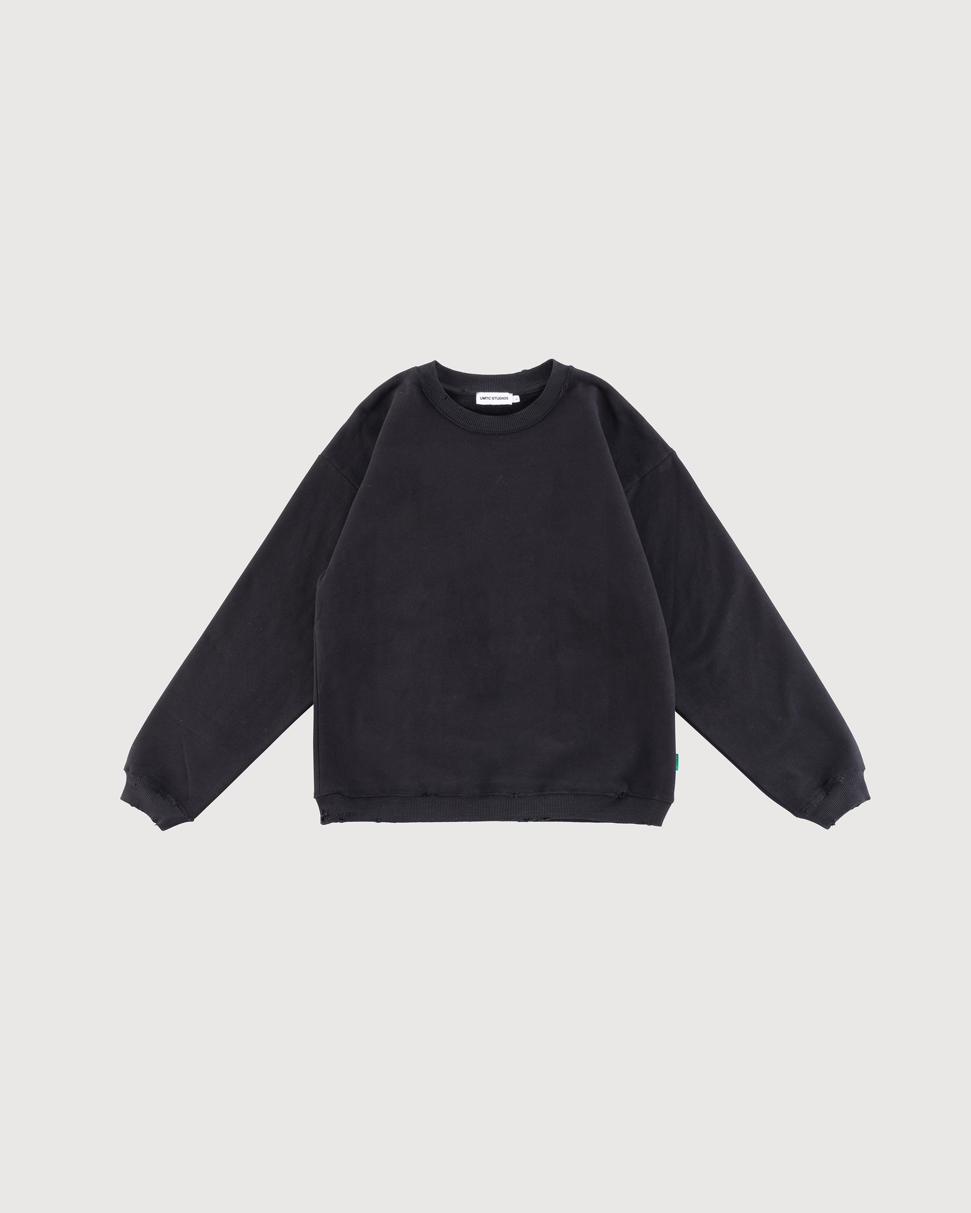 Distressed Plain Crewneck (black)
