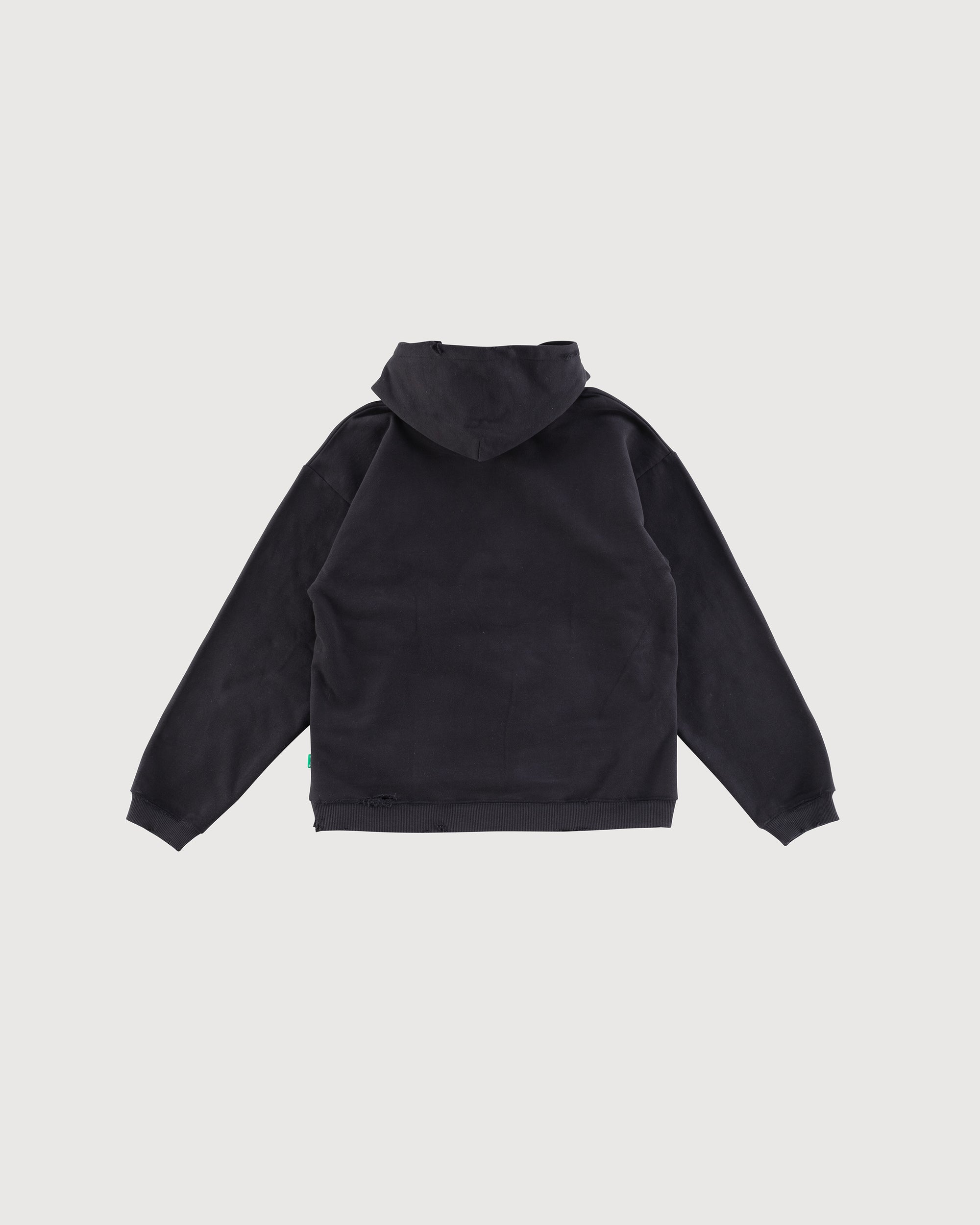 Distressed Plain Hoodie (black)