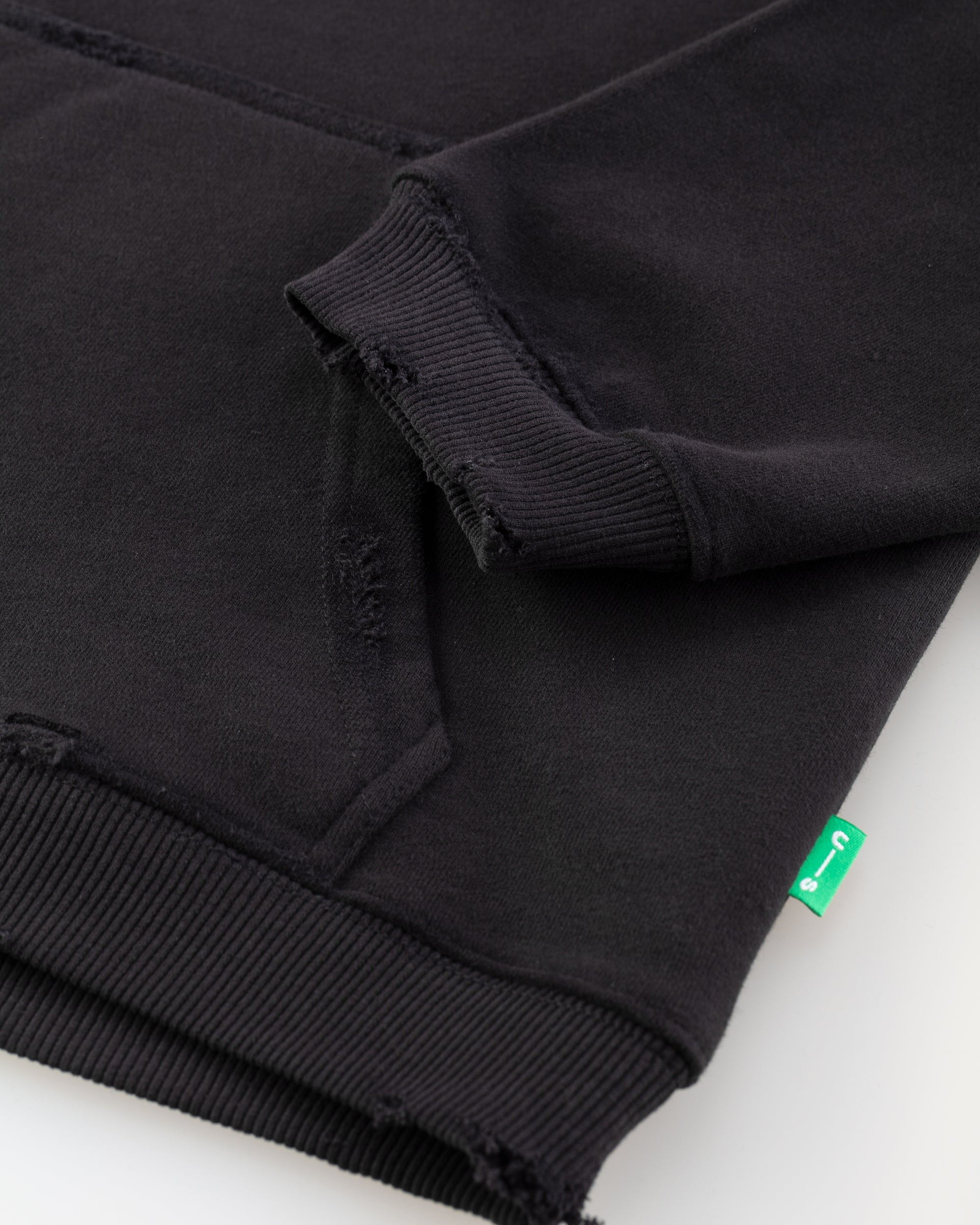 Distressed Plain Hoodie (black)